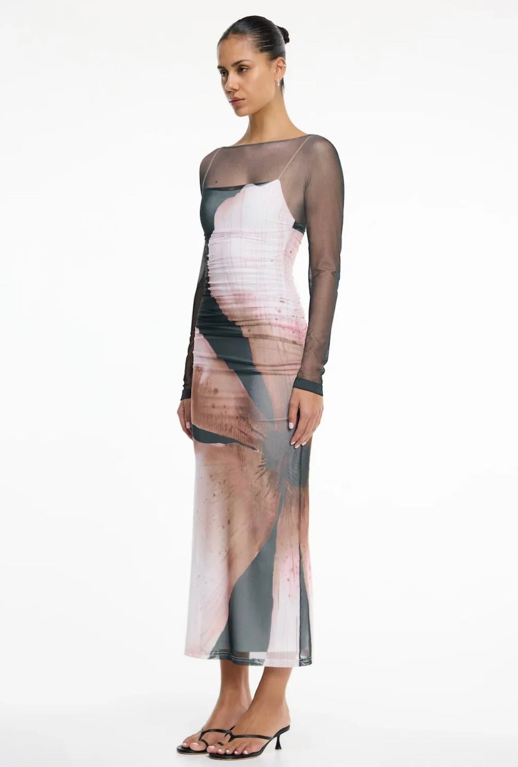 Charcoal Floral Sculpt Dress