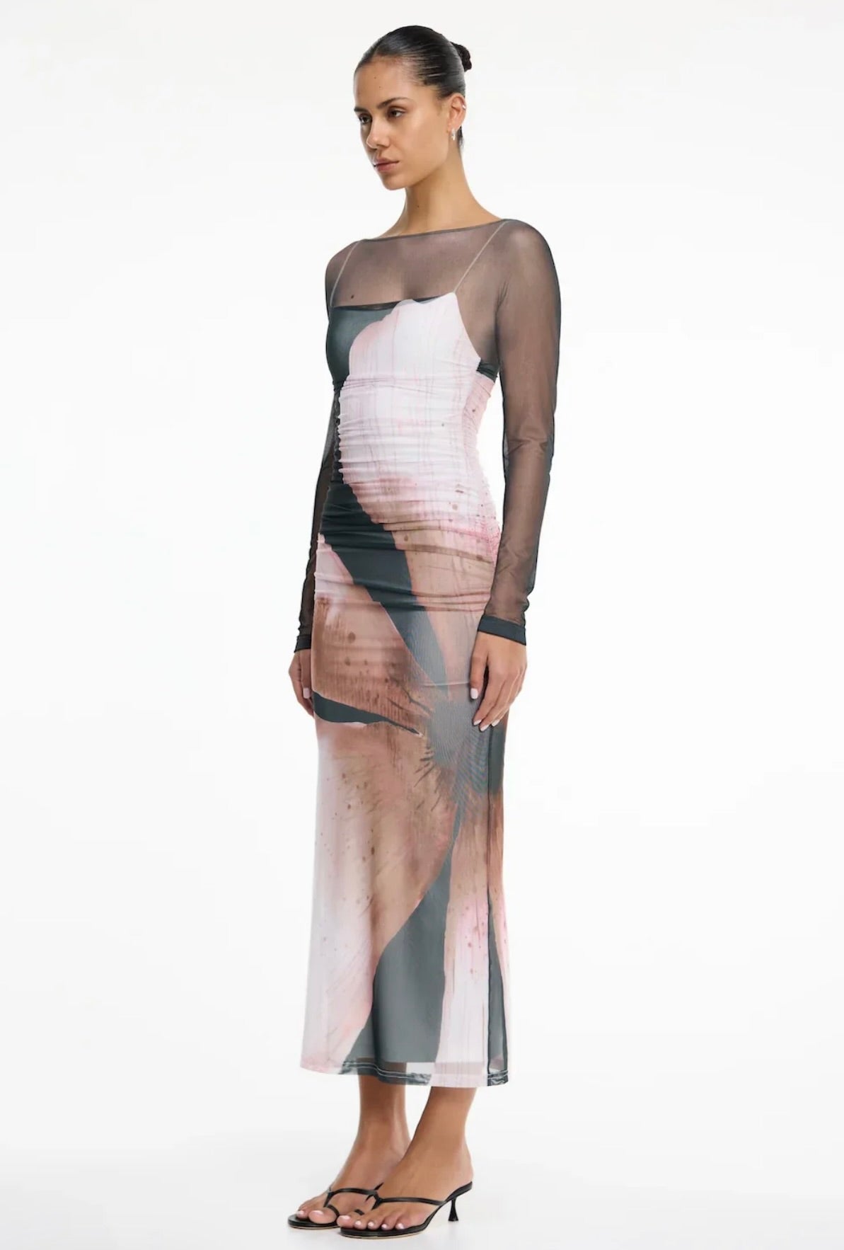 Charcoal Floral Sculpt Dress