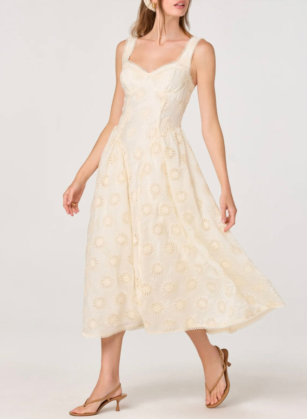 Cream Sweetheart Embroidery