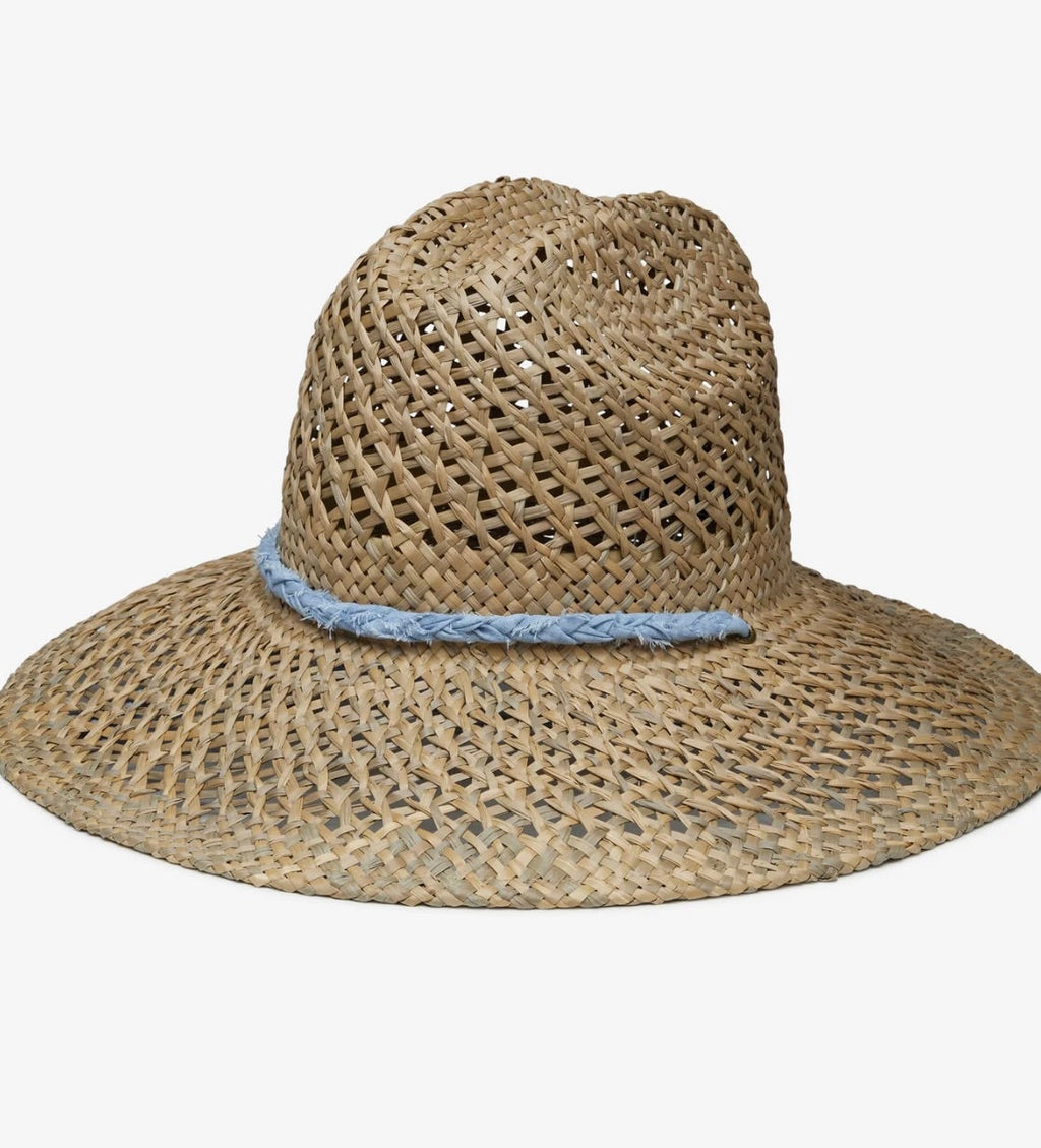 Cotton Voile-Braided Strap with Wooden Bead Structured Sun Hat