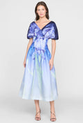 Moonlight Bloom Painterly Floral Mikado Dress