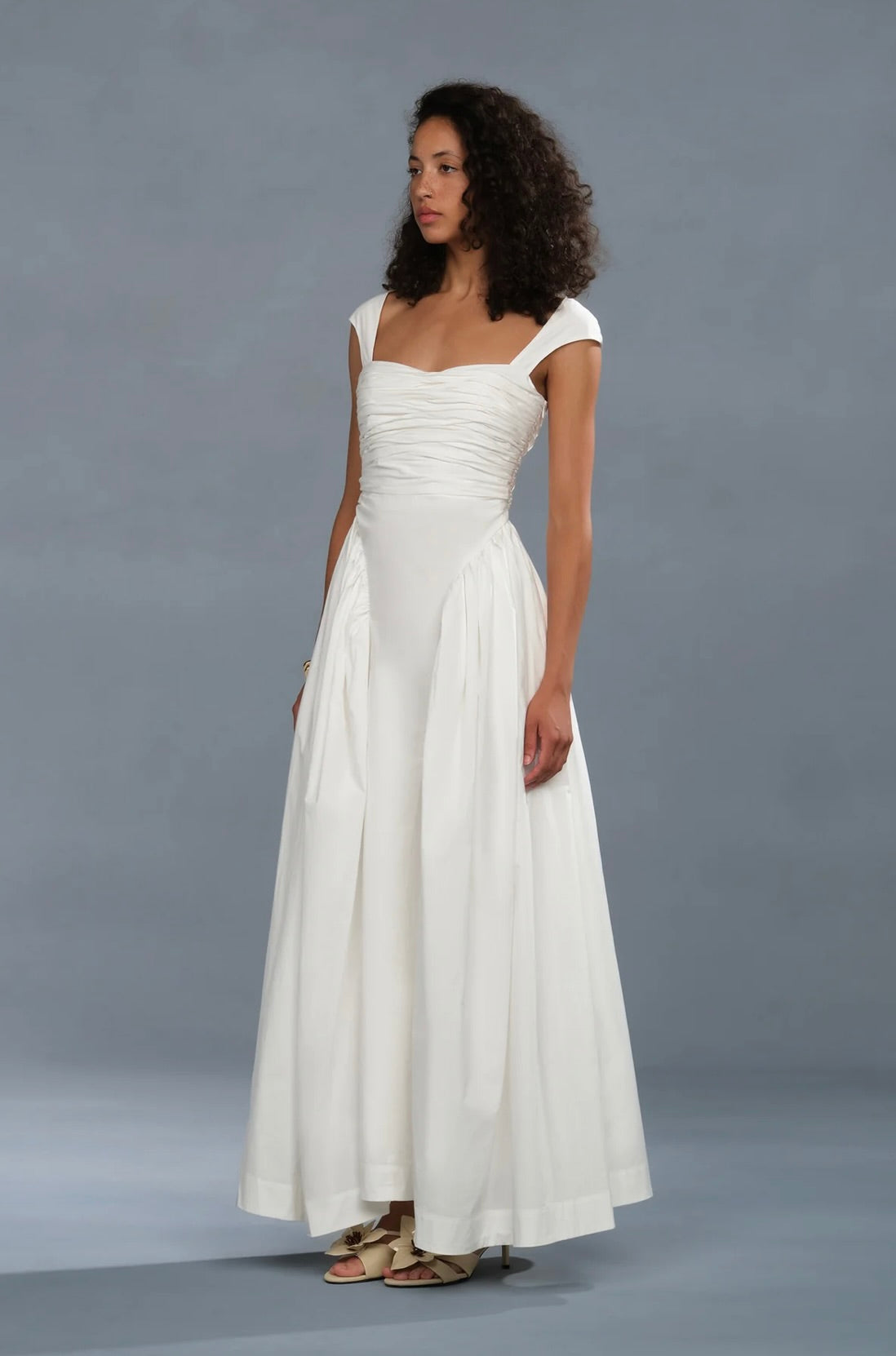 Faux Drop-Waist Fully-Lined Cotton Gown