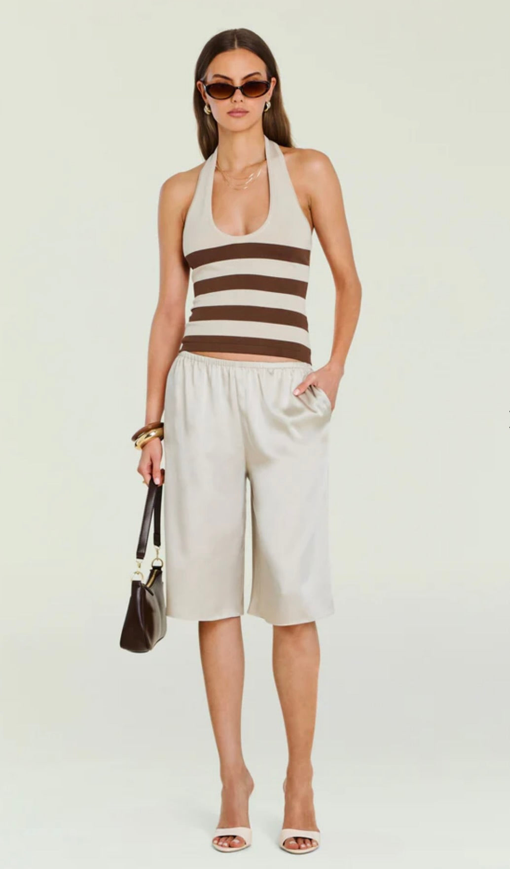 Open-Back Pullover Halter Top