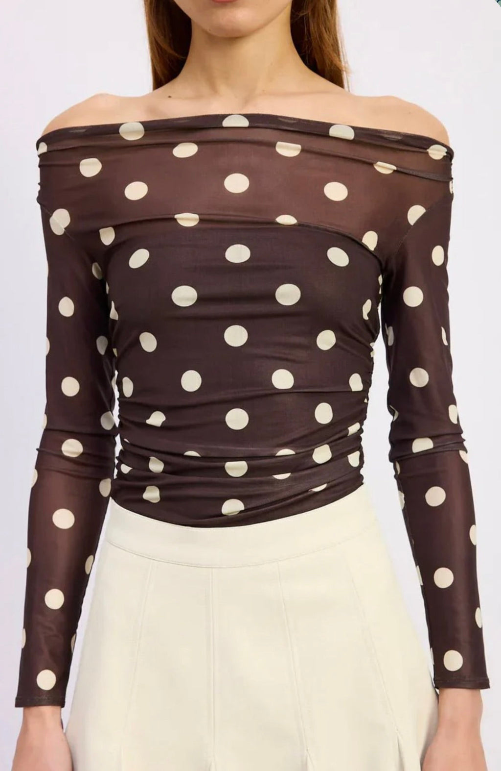 Brown Ivory Mesh Bodysuit