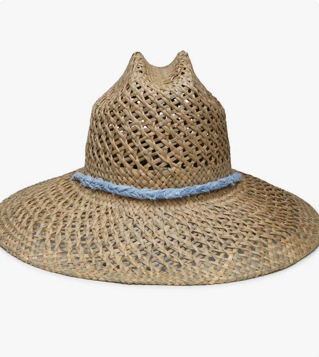 Cotton Voile-Braided Strap with Wooden Bead Structured Sun Hat