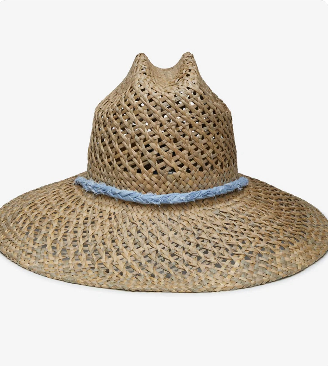 Cotton Voile-Braided Strap with Wooden Bead Structured Sun Hat