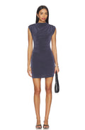 Charcoal High Neck Cinched Dress