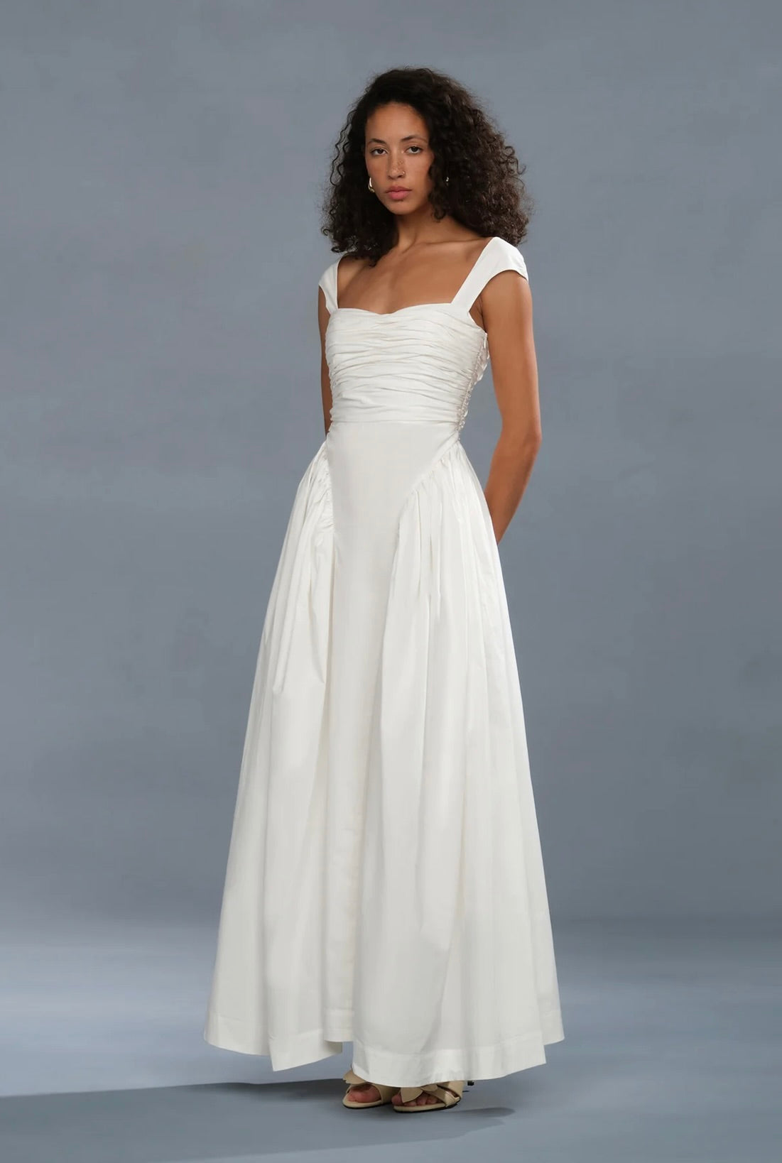 Faux Drop-Waist Fully-Lined Cotton Gown