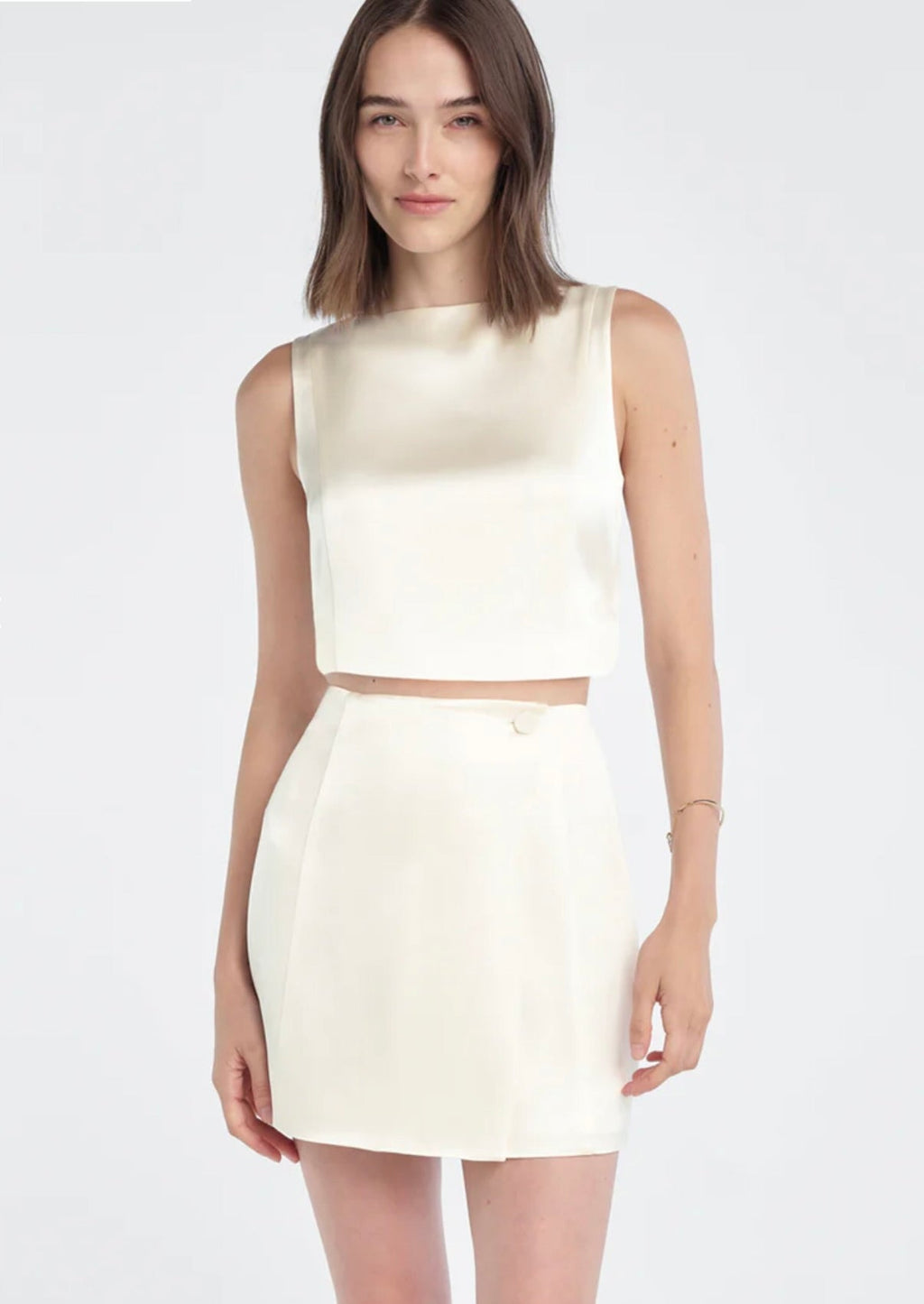‌Ivory Boat Neck Top