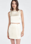 ‌Ivory Boat Neck Top