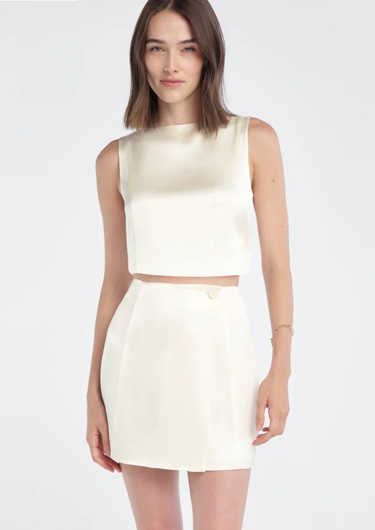 ‌Ivory Boat Neck Top
