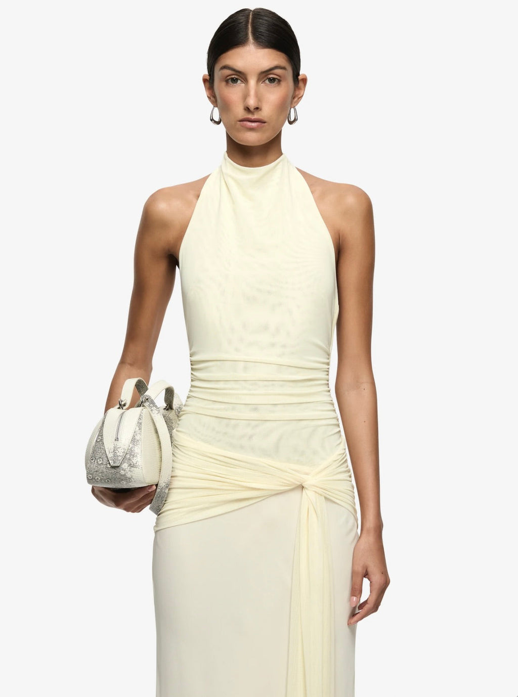 Low-Back Tie Georgette Gown