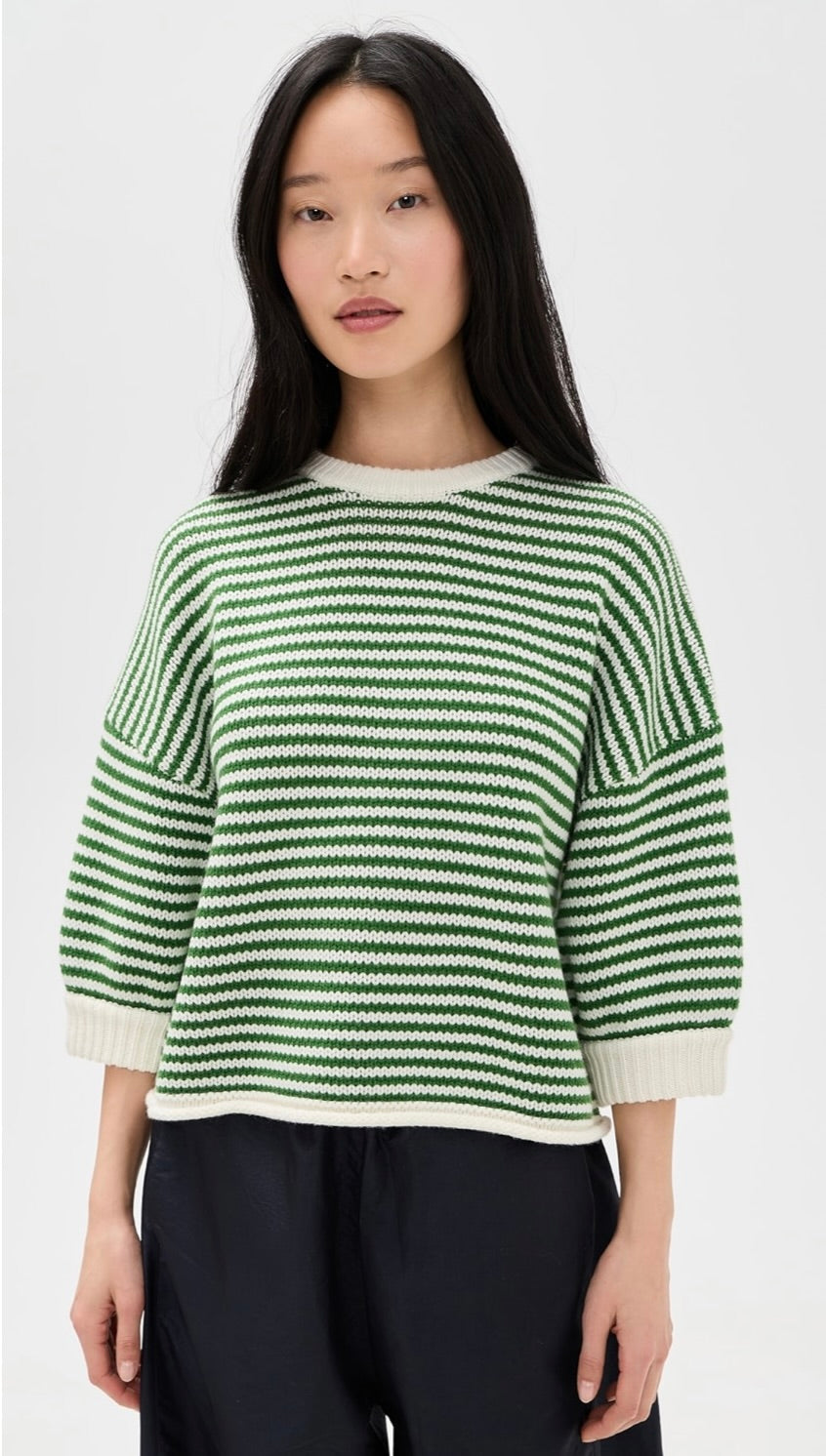 Ribbed Crew Neck in Supple Wool Blend
