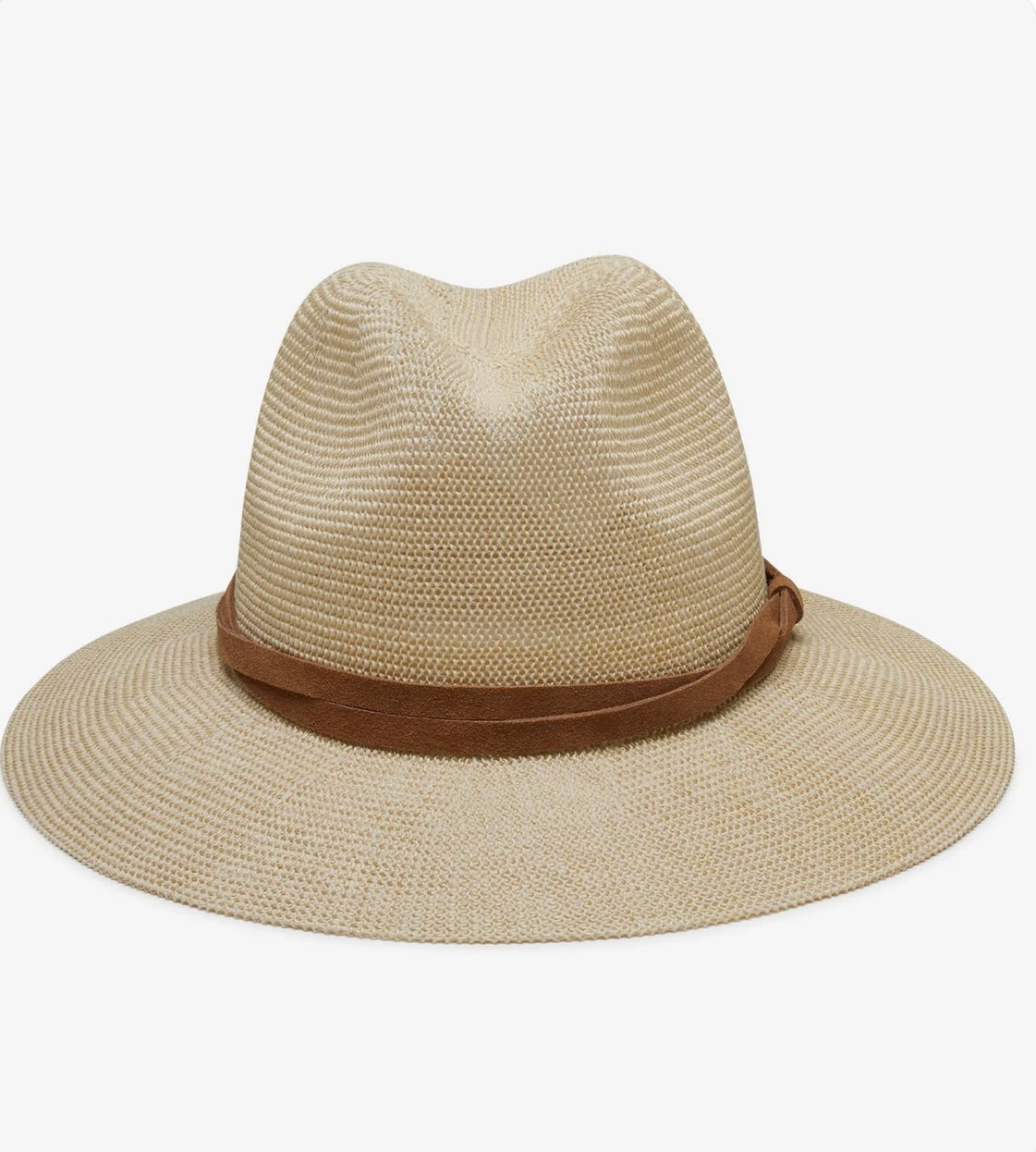 Lightweight Rebound-Form Straw Hat with Leather Trim & Ventilated Weave
