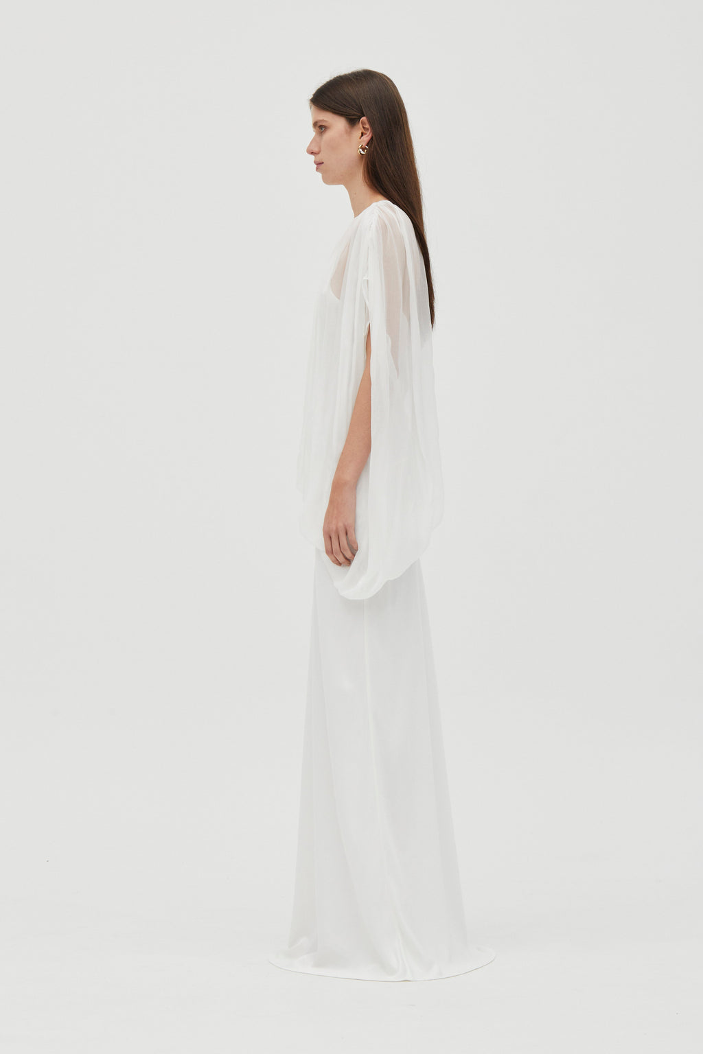 Cloud One-Shoulder Bias-Cut Sateen Dress
