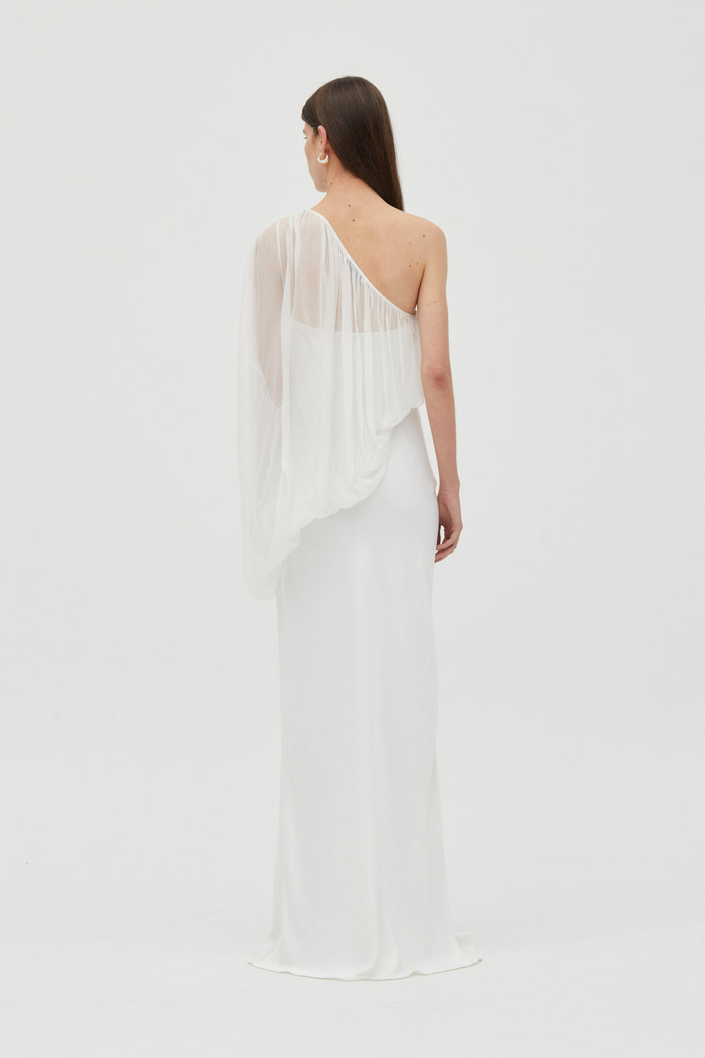 Cloud One-Shoulder Bias-Cut Sateen Dress