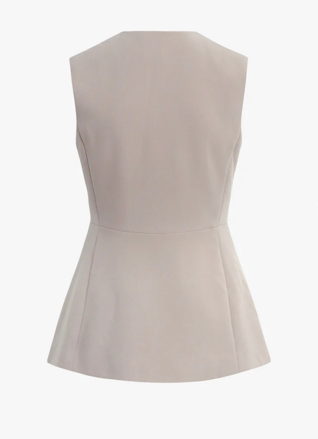 Soft Taupe Exposed Button Vest
