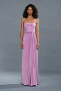 Pink Hyacinth Strapless Pleated A-Line Gown