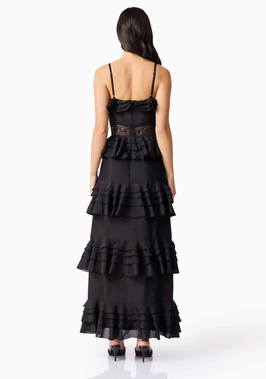 Black V-Tiered Organza