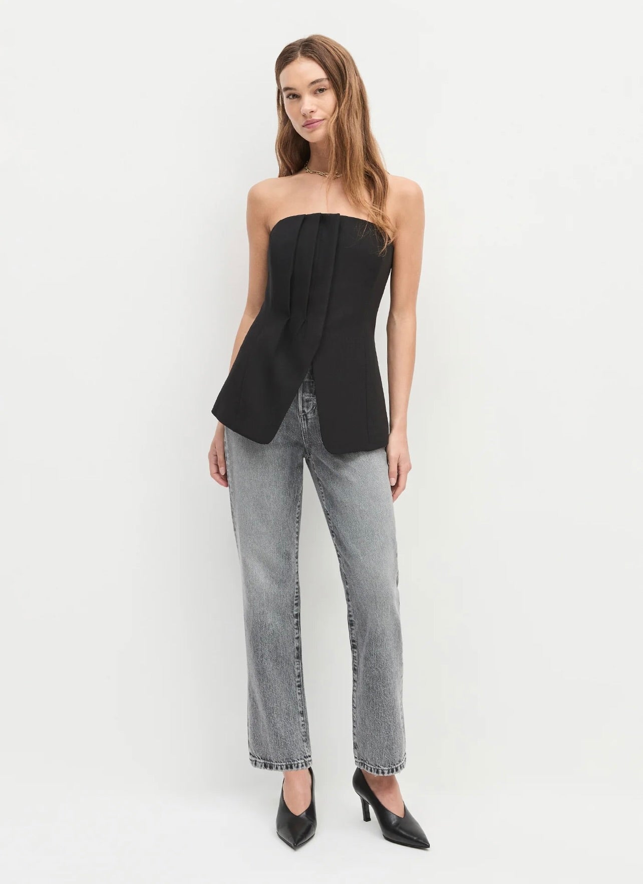 Slight Drop Crotch Medium Blue Casual Denim Pants