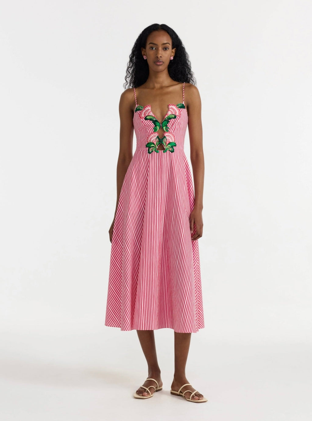 Cerise Fan Embroidery