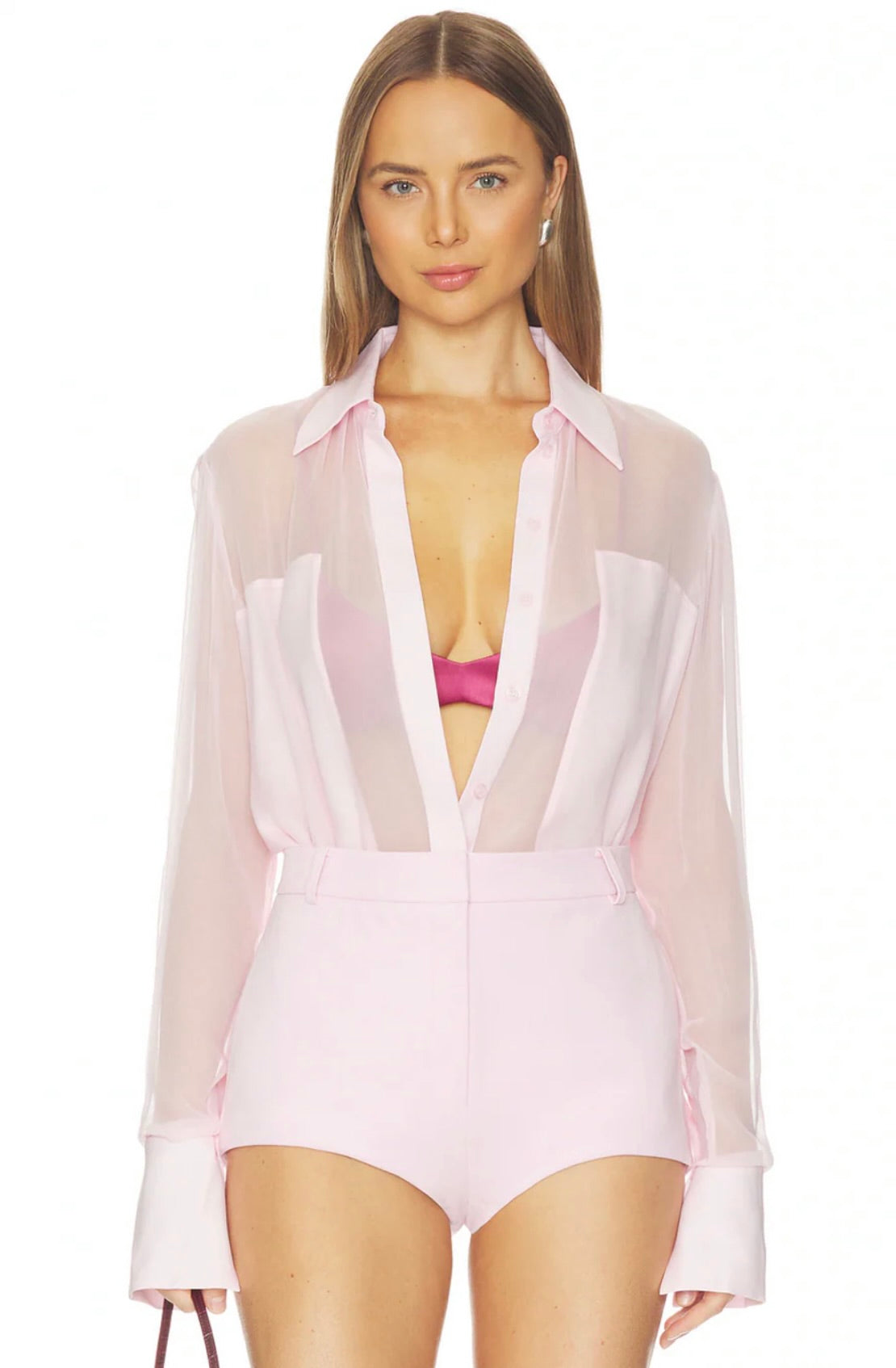 Blush Pink Silk Shirt