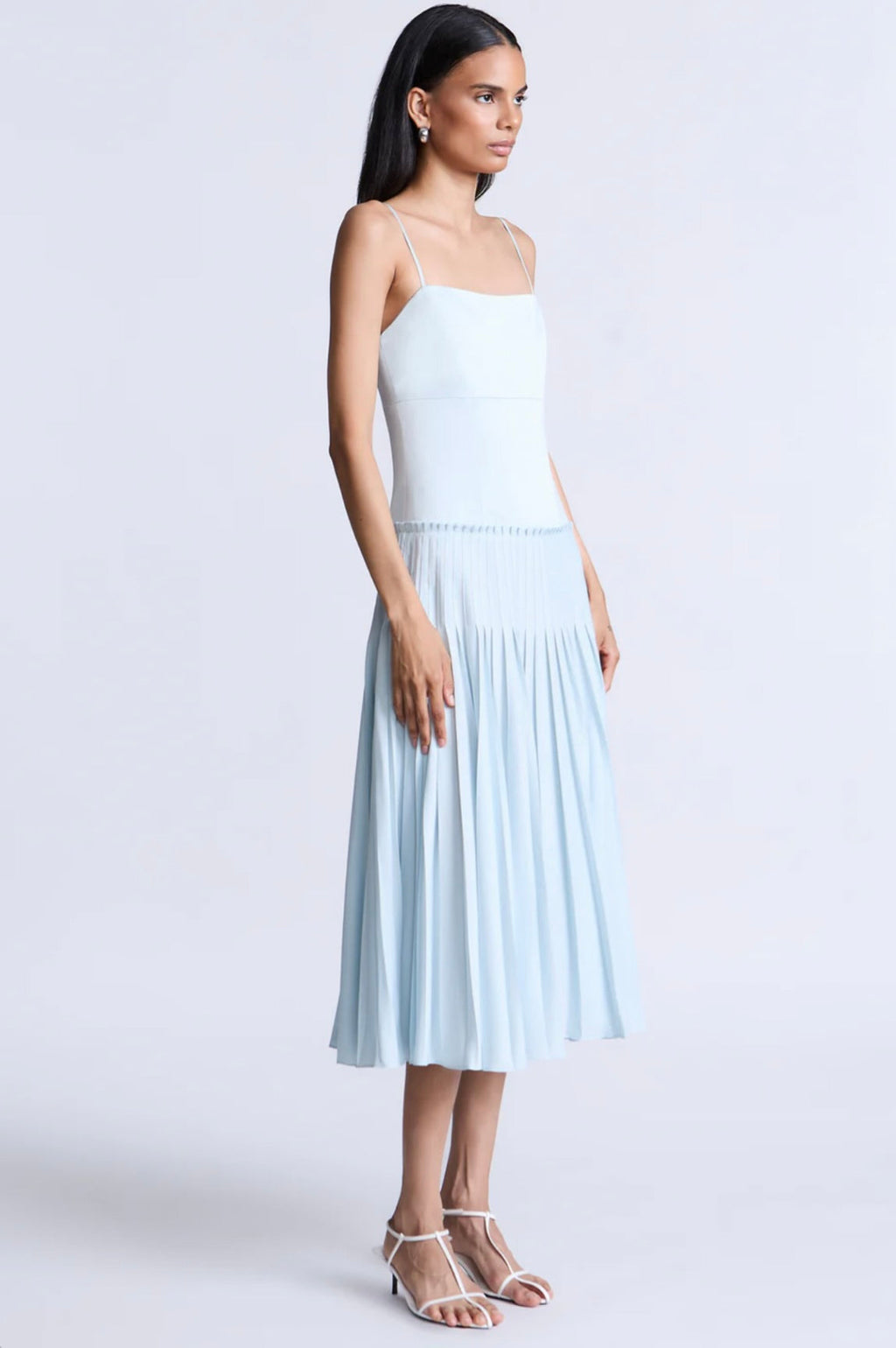 Sleeveless Fully-Lined Fluid-Drape Day-to-Sunset Dress