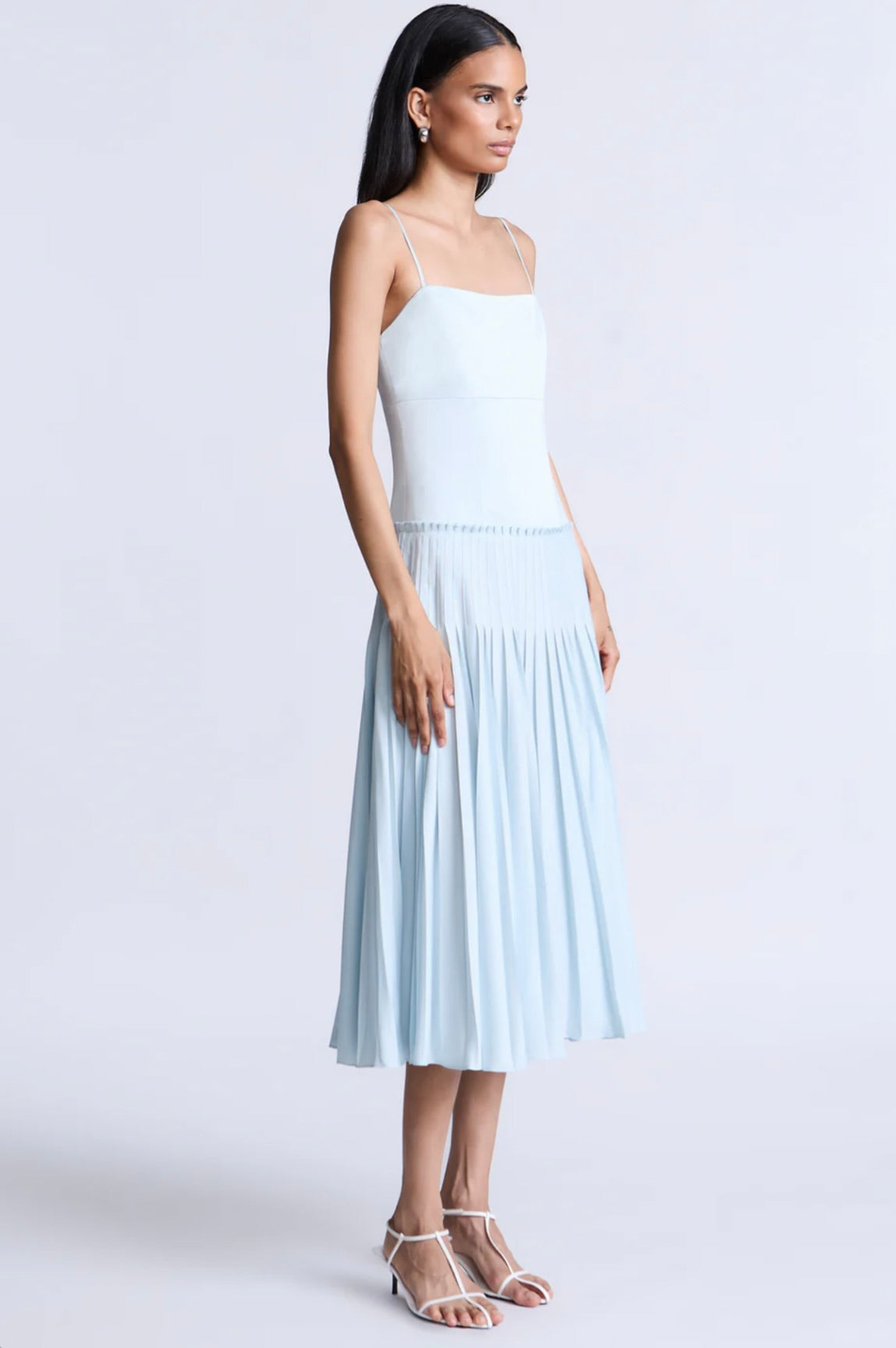 Sleeveless Fully-Lined Fluid-Drape Day-to-Sunset Dress