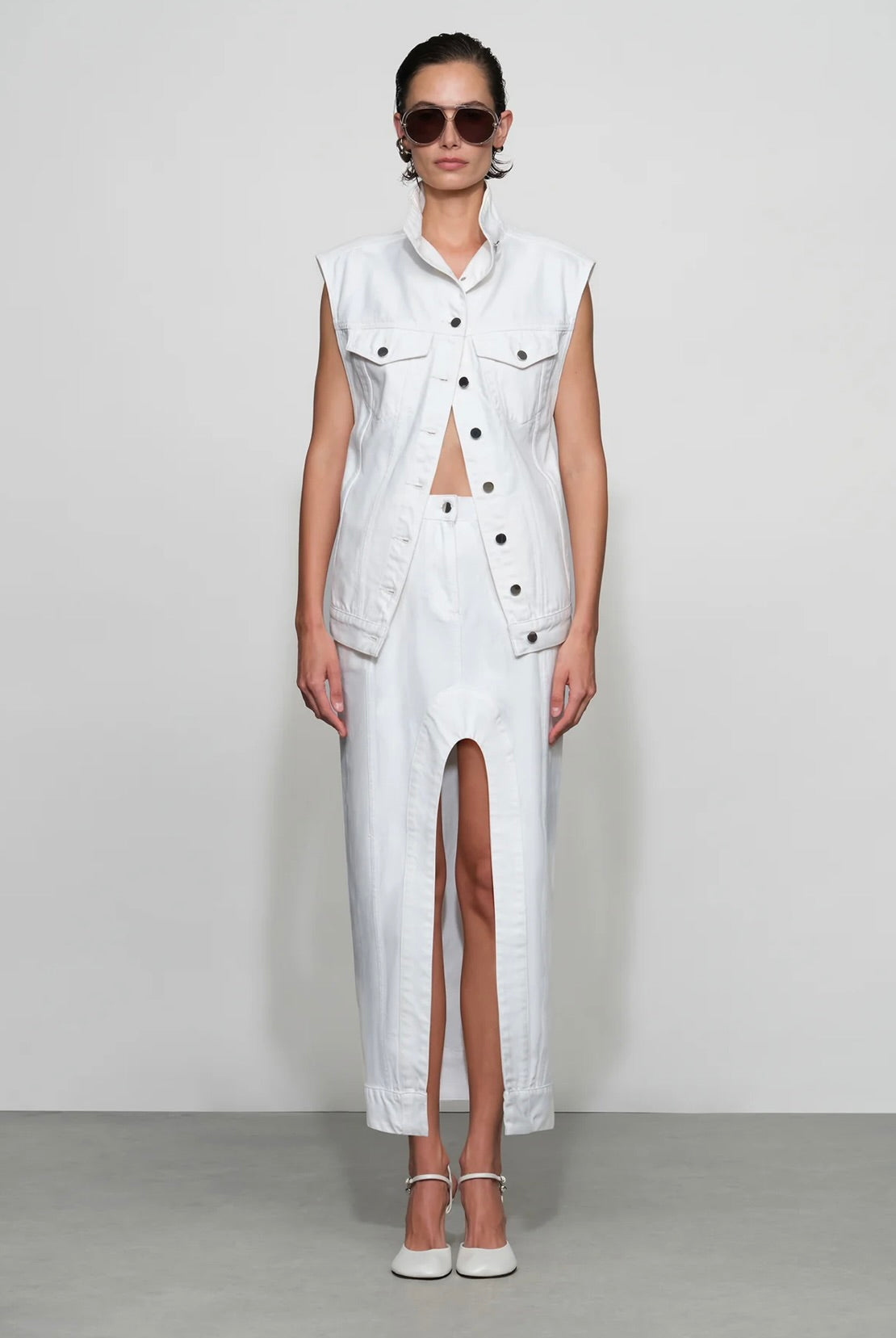 Mid-Rise Front-Slit Midi