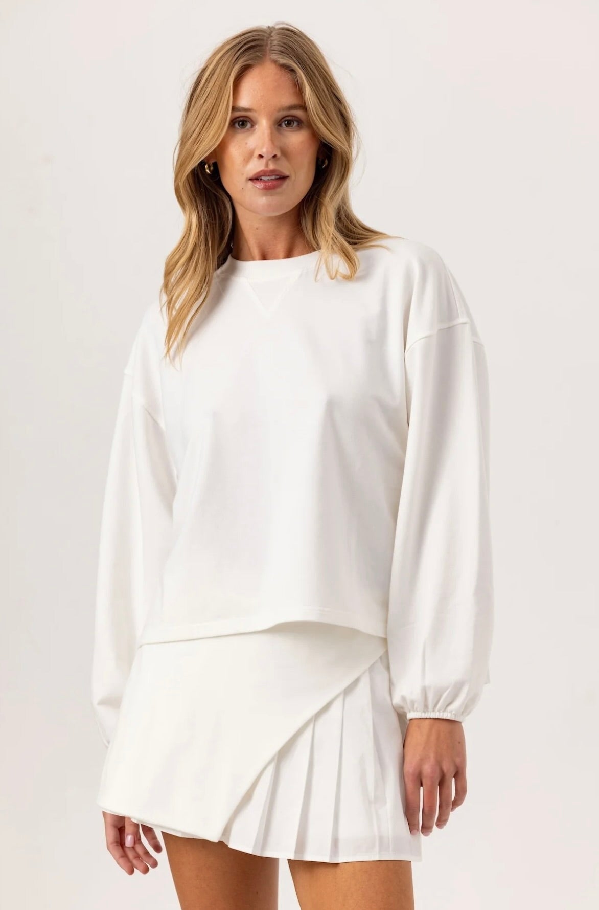 Coconut Milk Pleated Pullover