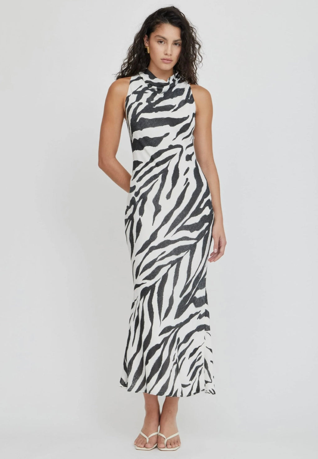 Cowl Neck Keyhole Dress