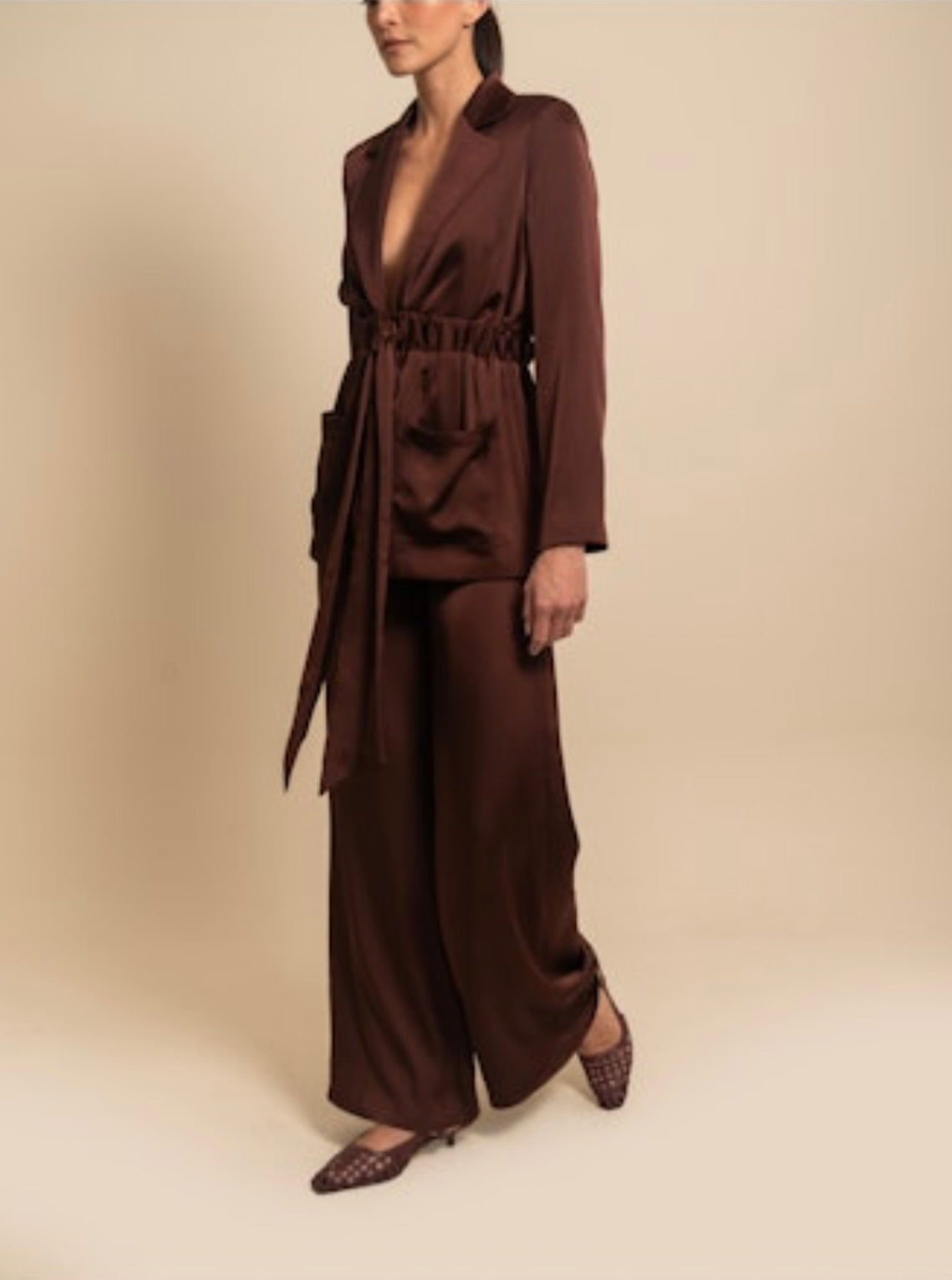 Luxe Satin High-Rise Wide-Leg Pants