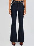  Indigo Mid-Rise Flared Denim