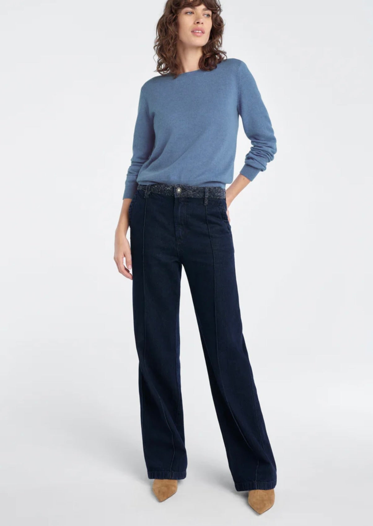 River Blue Rib Trim Crew