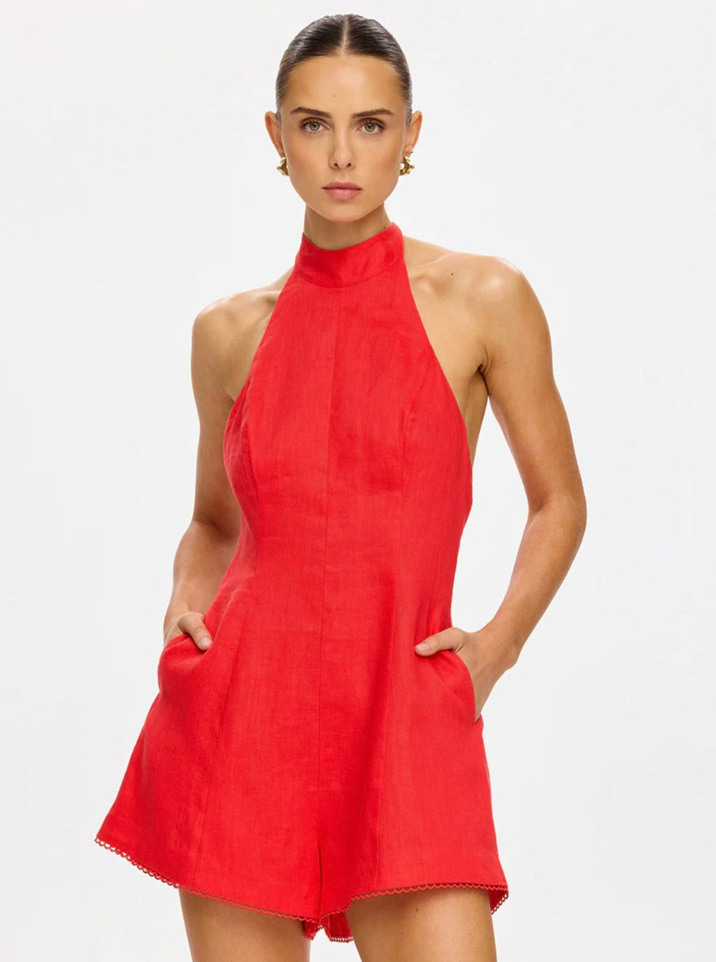 ‌Low-Back Lace-Trim One-Piece