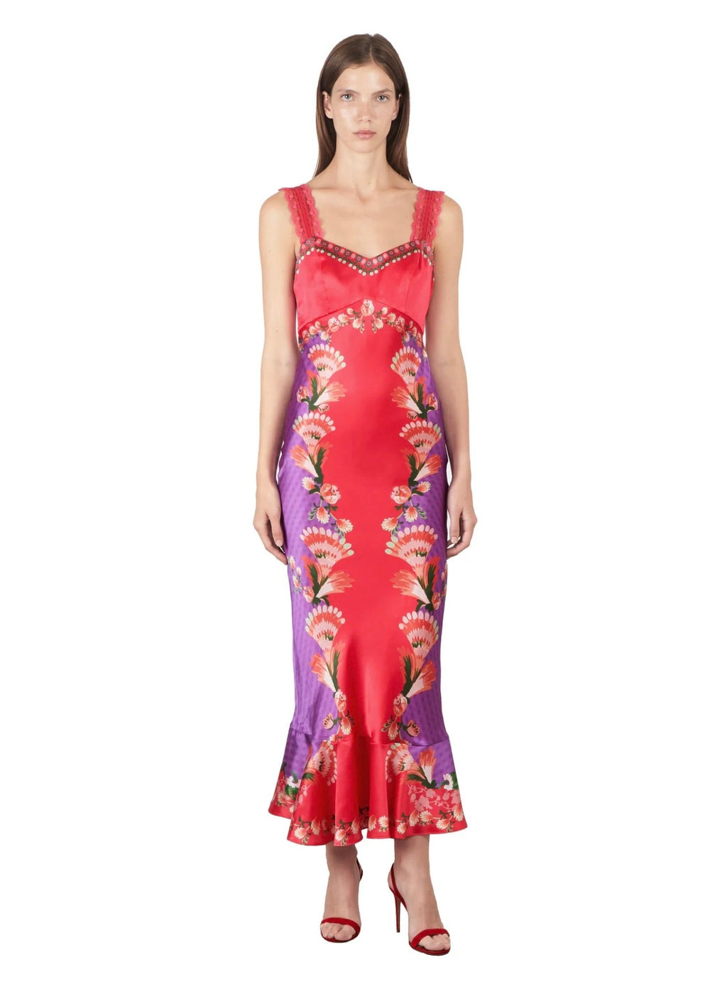 Feather Check Silk Slip