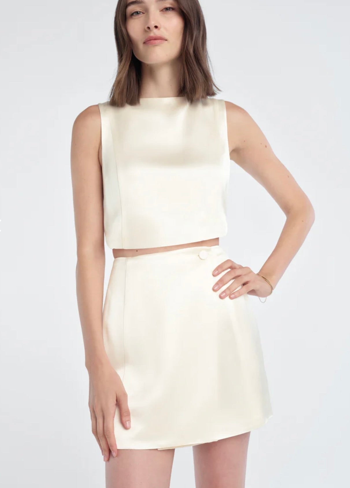 ‌Ivory Boat Neck Top