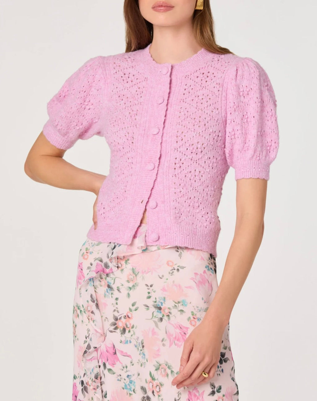 ‌Butter Bobble Stitch Cardigan