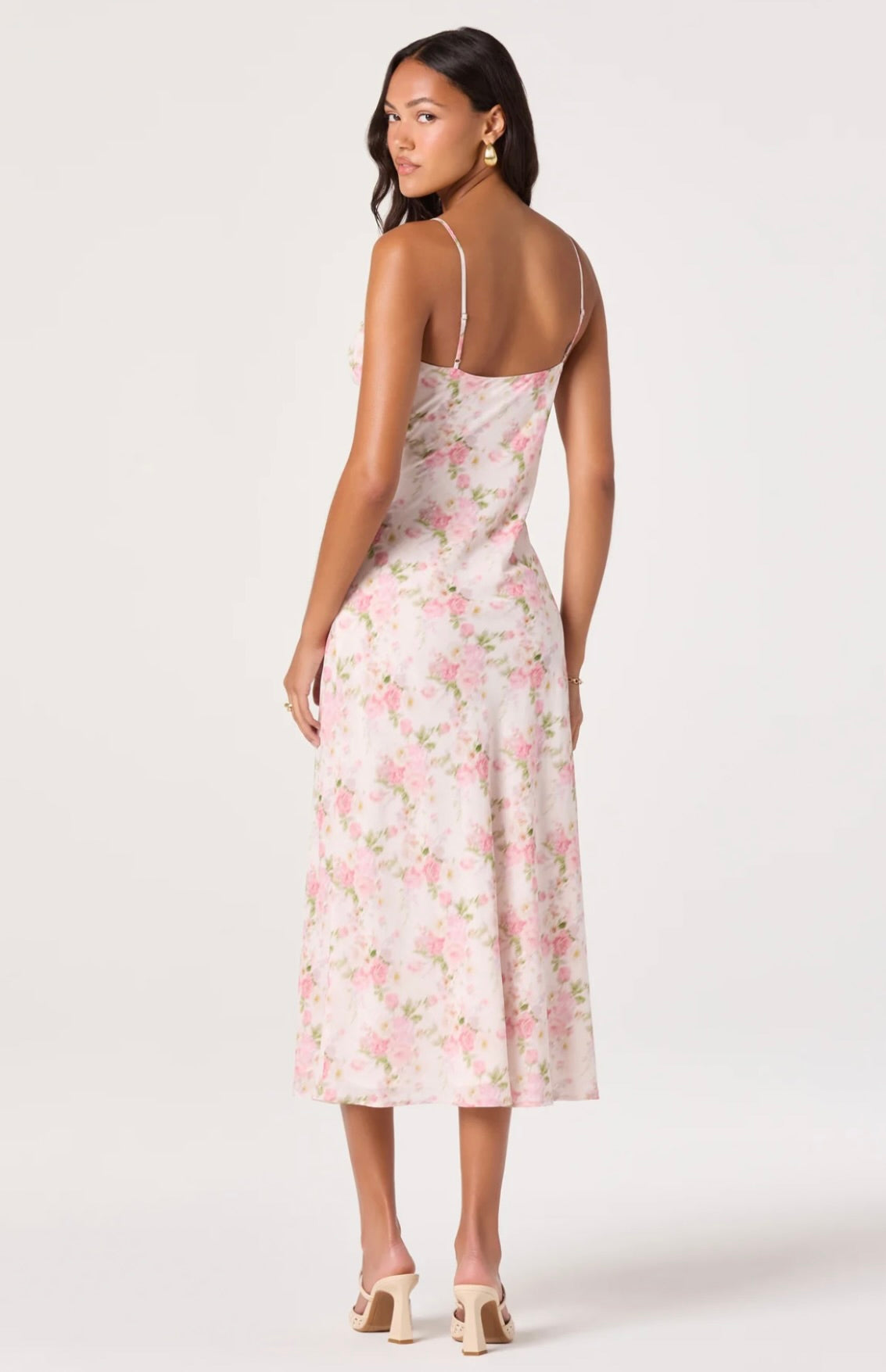 Pink Floral Lace Bow Dress