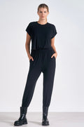 ‌Comfort-First Black Jumpsuit
