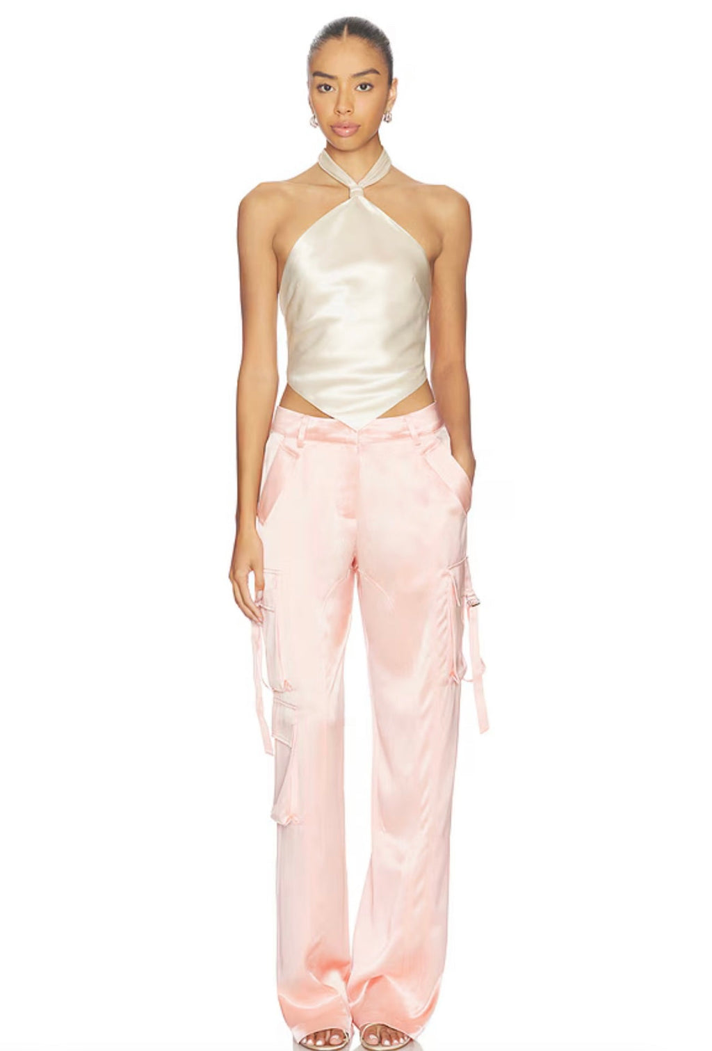 Ballet Slipper Silky Wide-Leg Pants