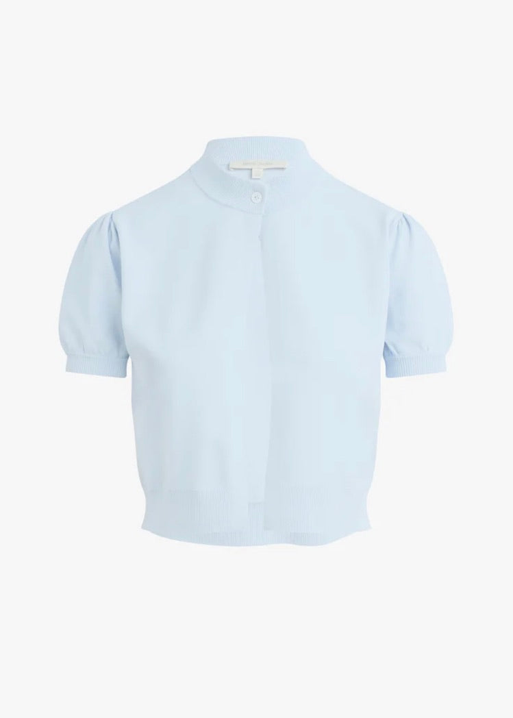 Sky Blue Puffed Sleeve Cardigan