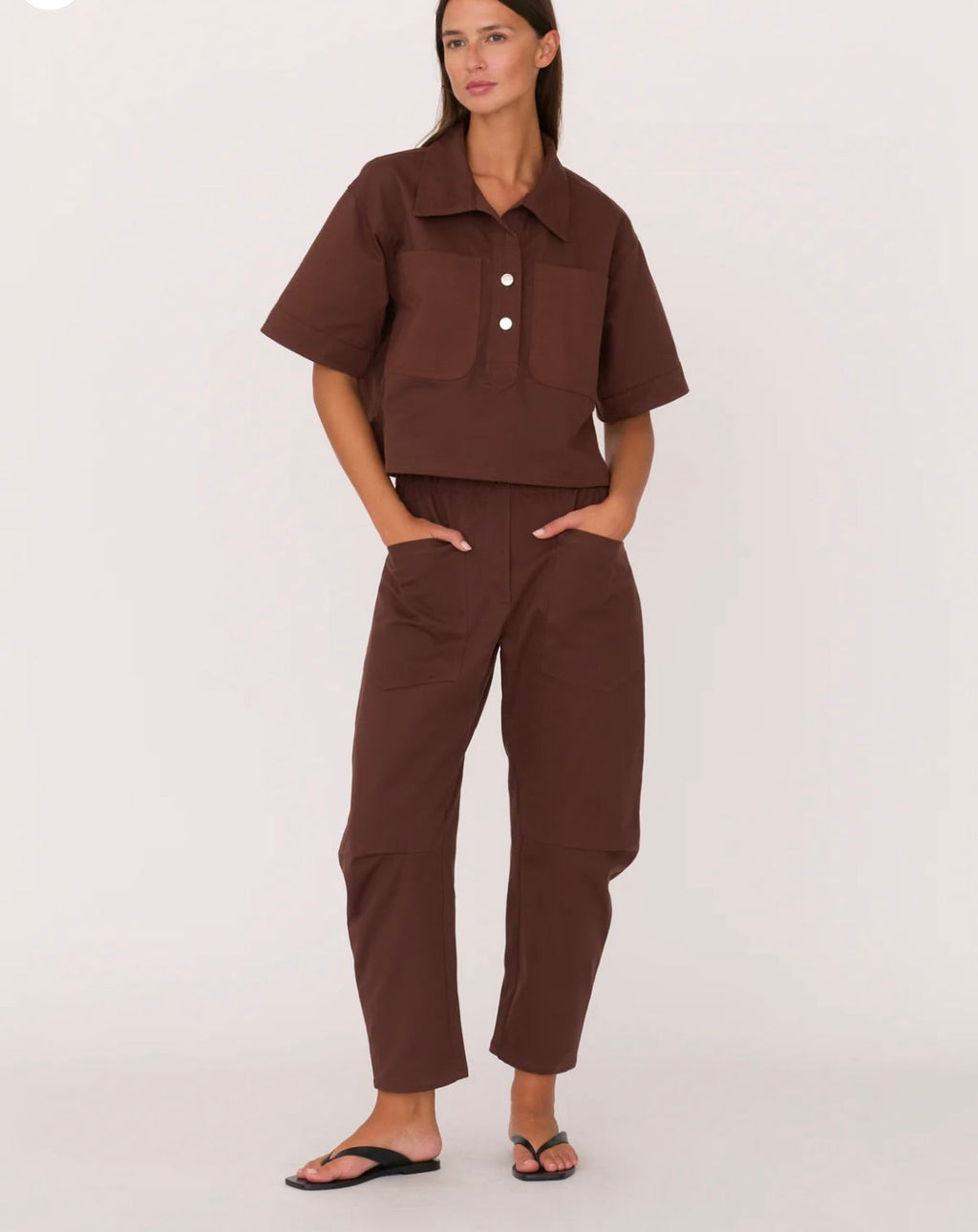 Soft-Structured Curved Leg Trousers