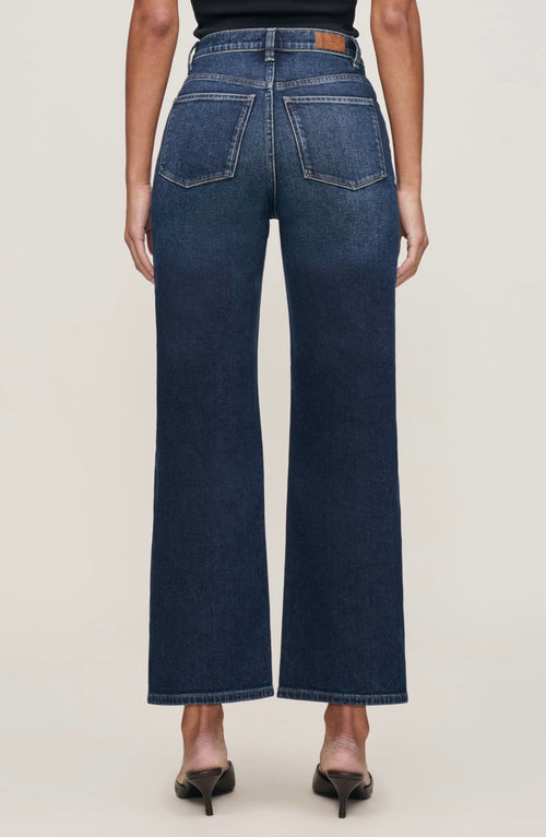 Artfully Whiskered Dark Sea Denim with Polished Hardware