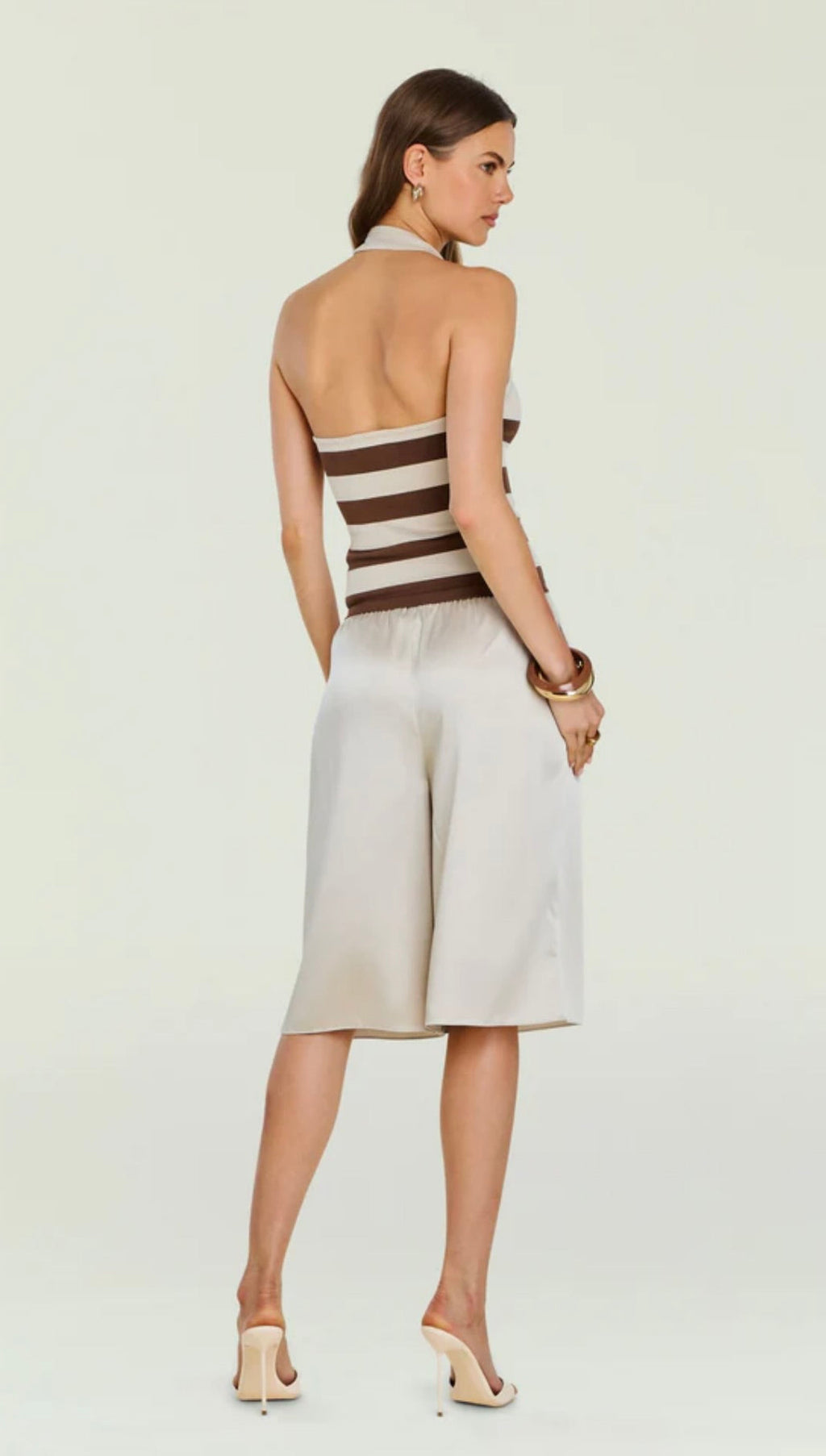 Open-Back Pullover Halter Top