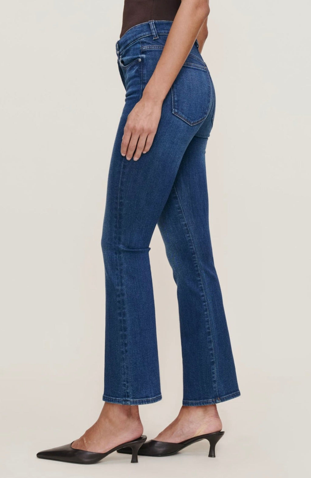 Raindrop Wash High-Rise Cropped Boot Denim