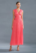 Cap-Sleeve A-Line Open-Back Breathable Midi