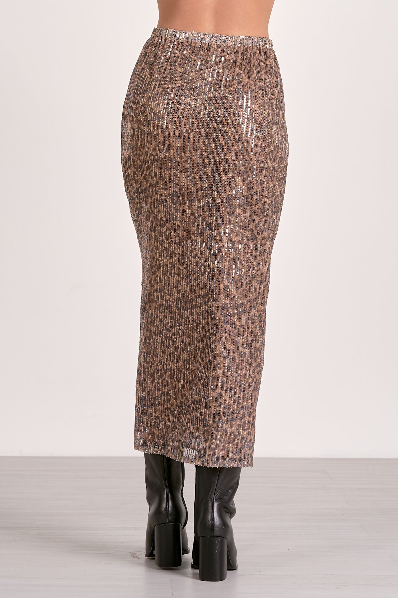 Sequined Stretch Sheath Skirt