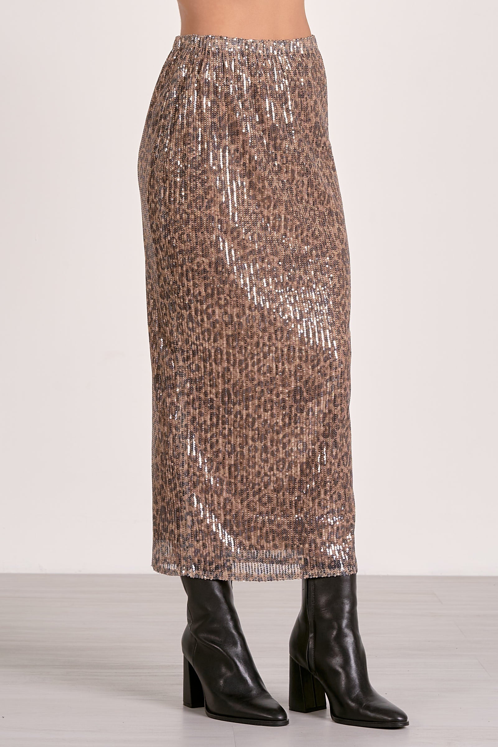 Sequined Stretch Sheath Skirt
