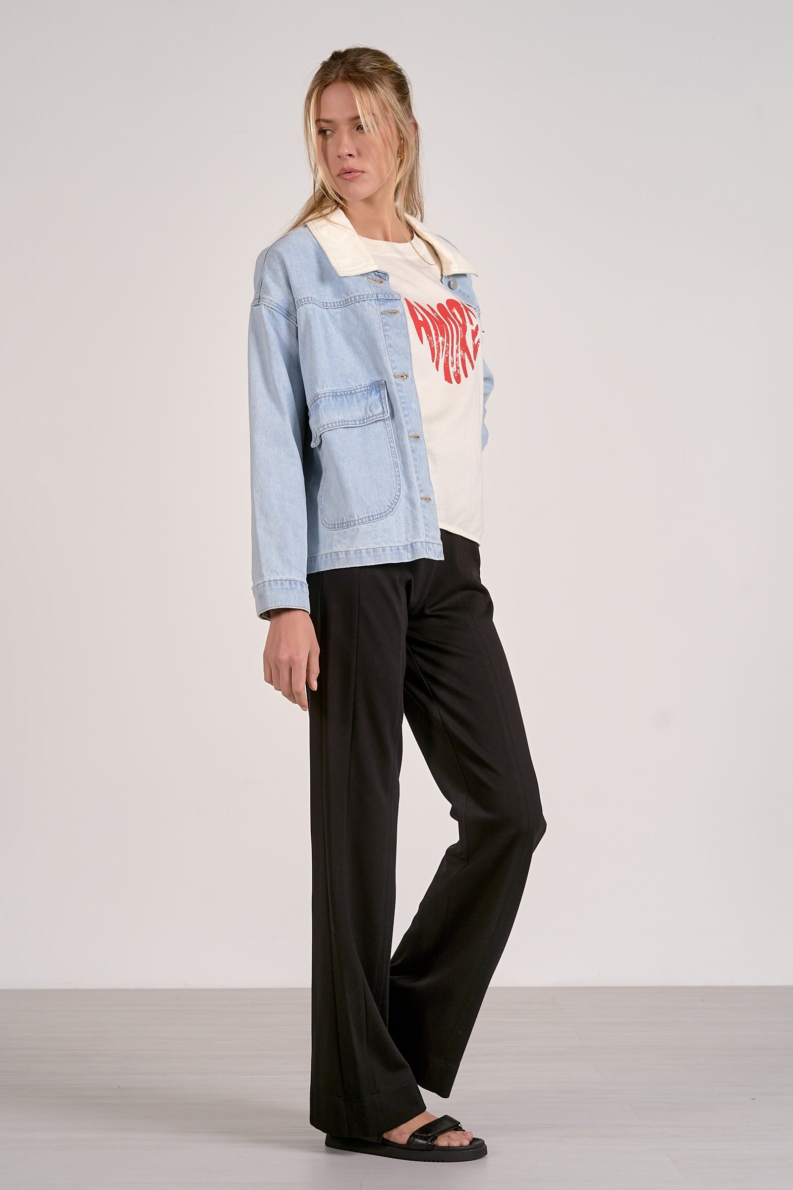 Light Blue Boxed Cotton Jacket